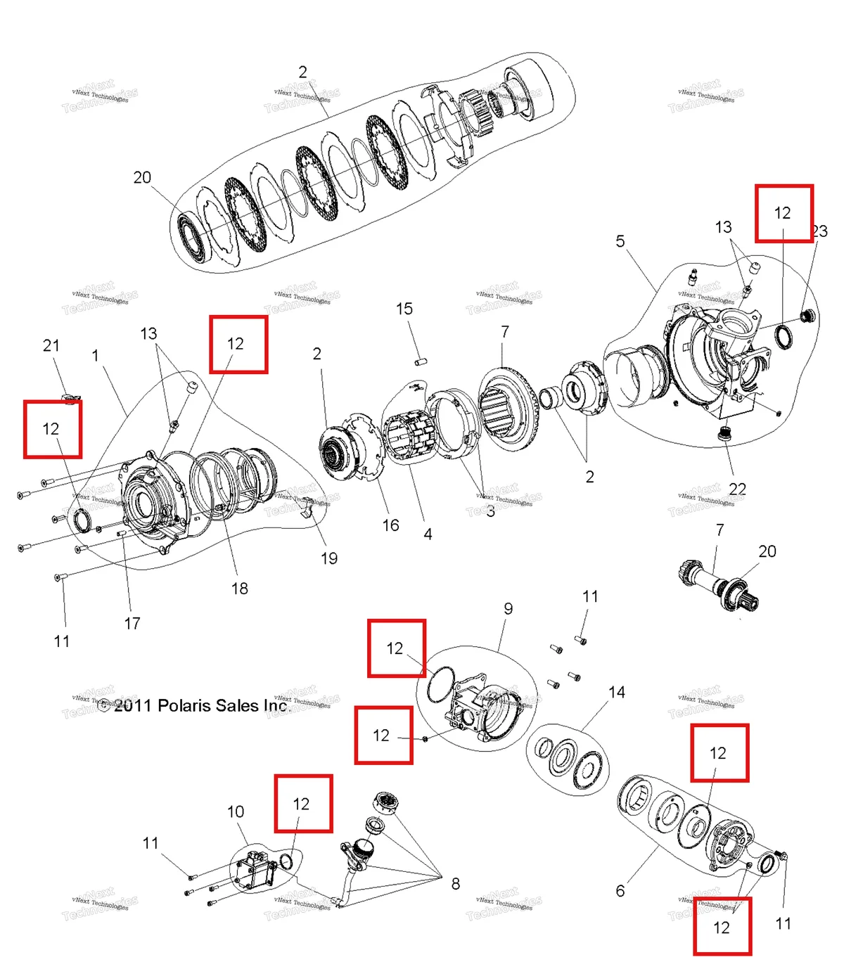 Деталь 3234746 на схеме узла Drive Train, Front Gearcase Internals A14zn8eab/I/C/M/P/S