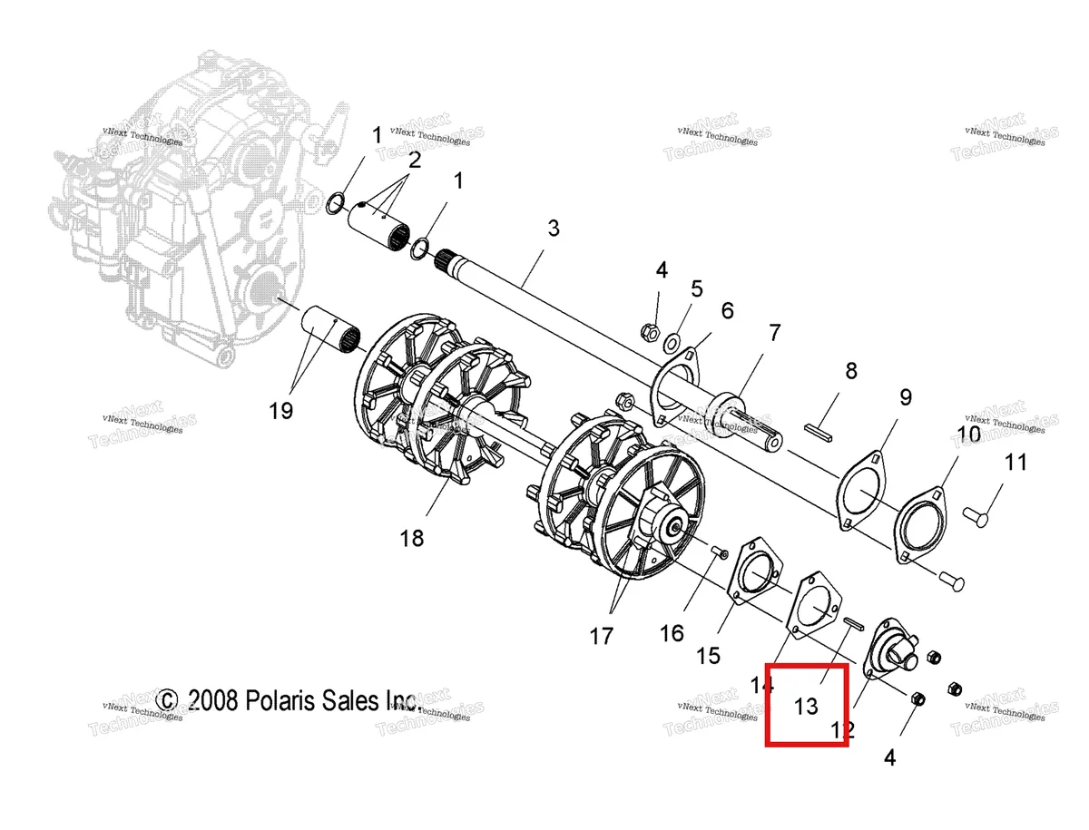 Деталь 3280017 на схеме узла Drive Train, Drive Shaft & Jack Shaft