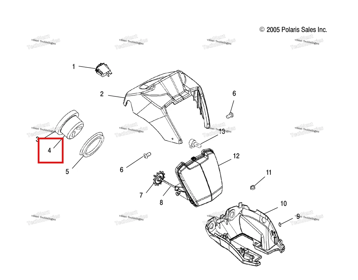 Деталь 3280478 на схеме узла Headlight Pod & Speedometer
