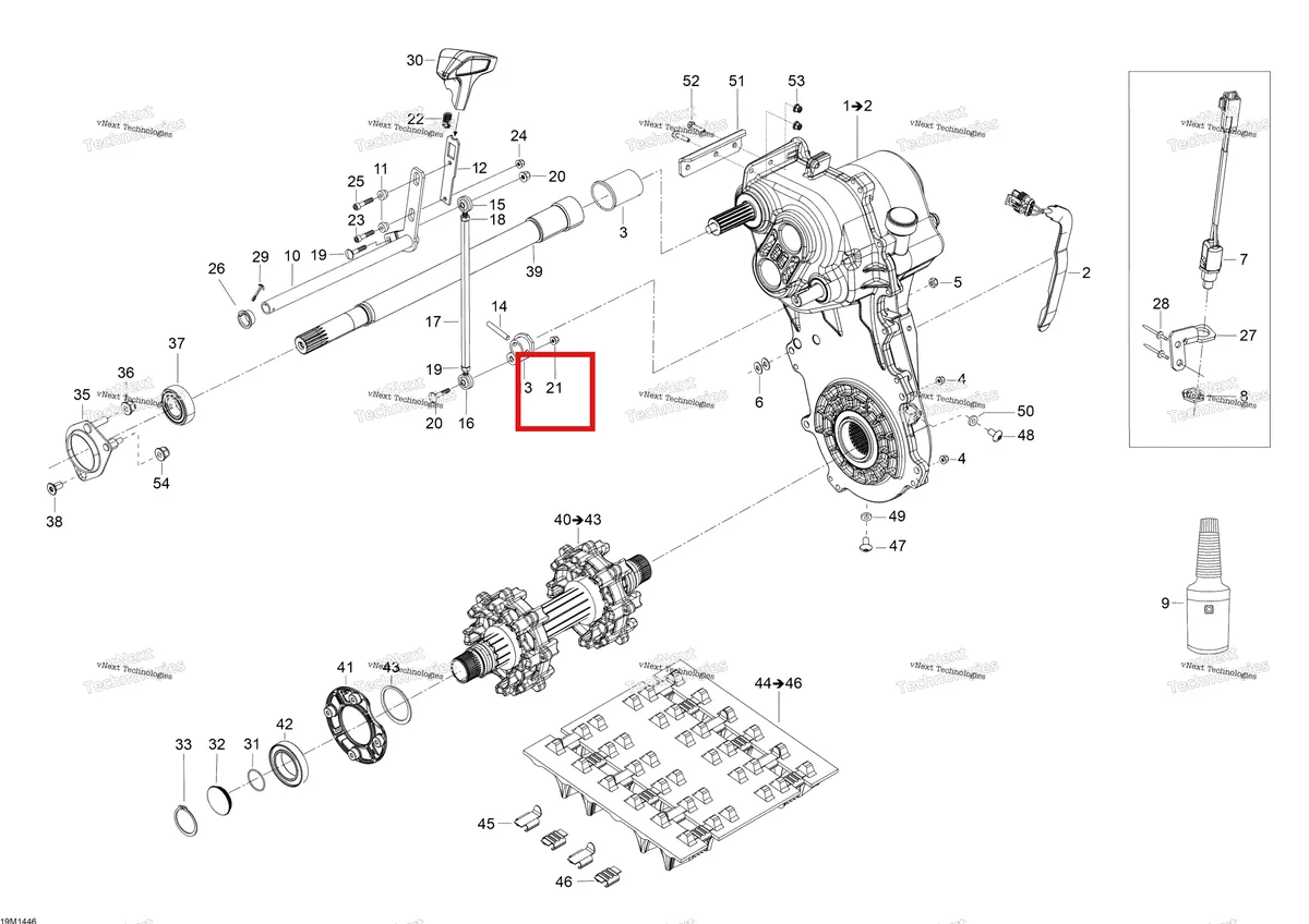 Деталь 33010 (Деталь Nut Stop Elastic M6) на схеме узла XU Drive System