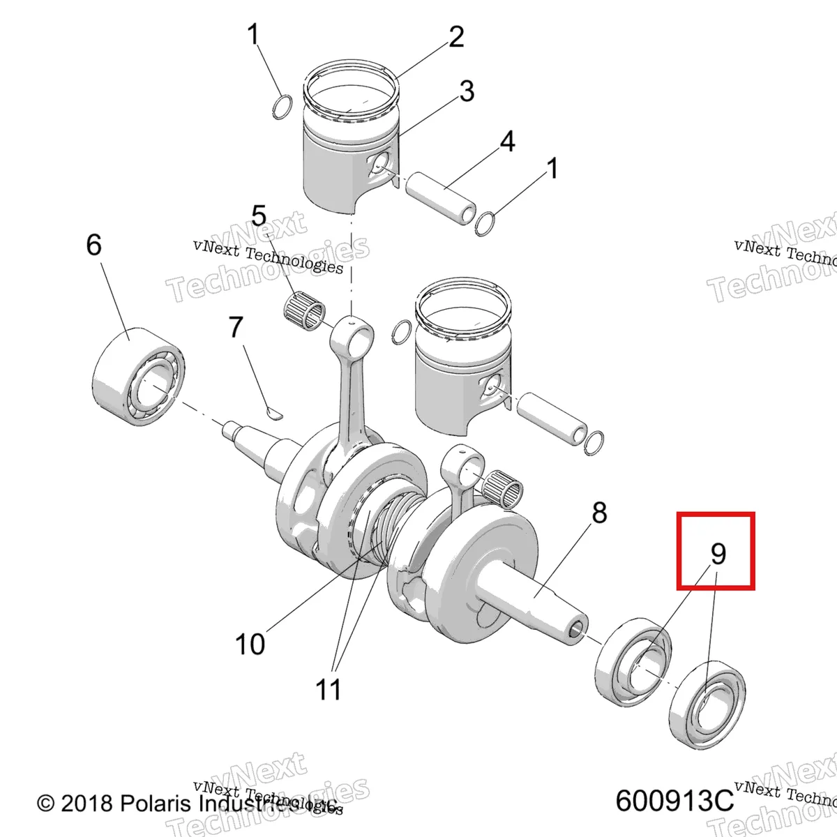 Деталь 3514310 на схеме узла Engine, Piston & Crankshaft