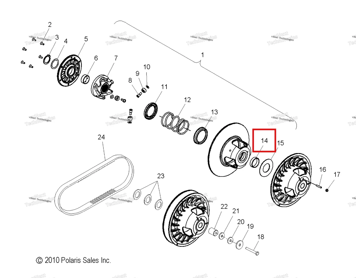 Деталь 3514478 на схеме узла Drive Train, Clutch, Secondary