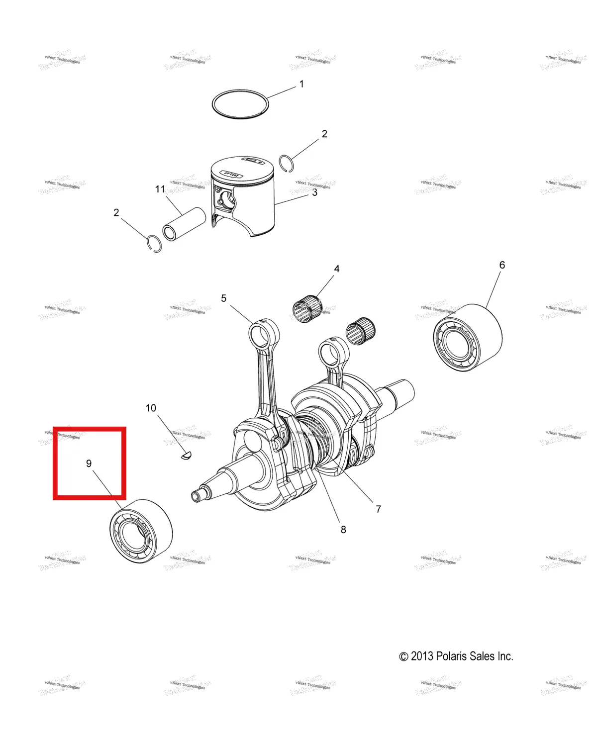 Деталь 3514530 на схеме узла Engine, Piston & Crankshaft (49Snowpistoncrankshaft14race)