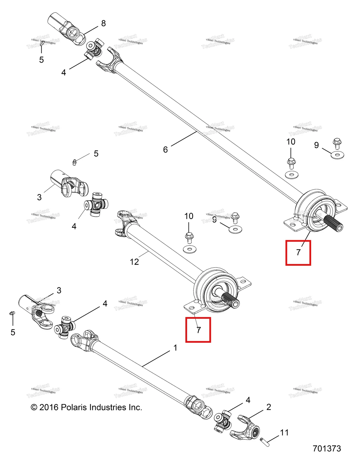 Деталь 3514748 на схеме узла Drive Train, Front Prop Shaft