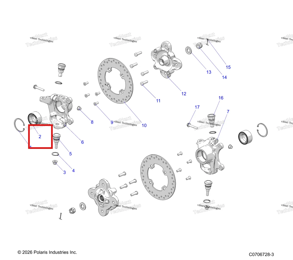 Деталь 3514924 на схеме узла Suspension, Front Hub