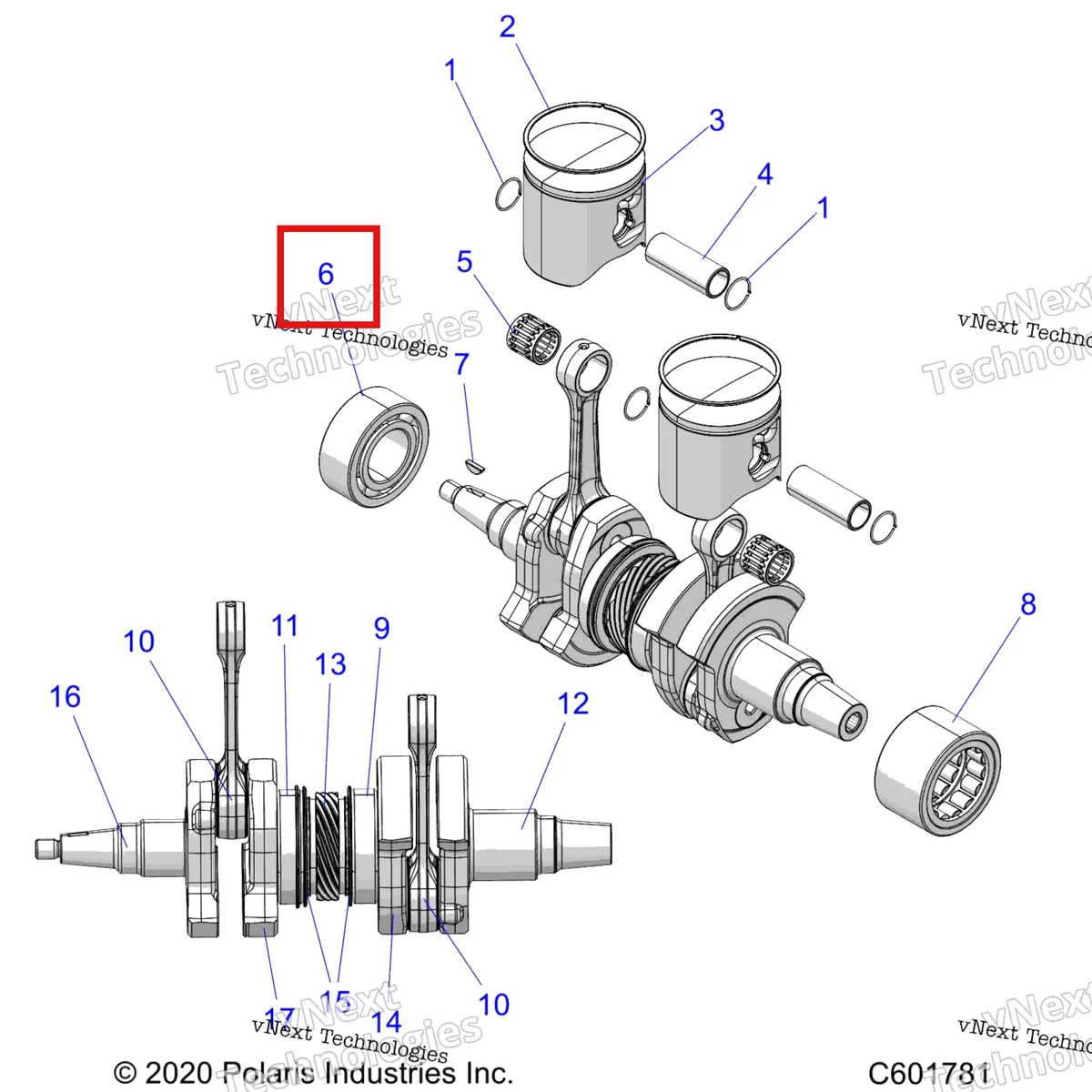 Деталь 3515006 на схеме узла Engine, Piston & Crankshaft