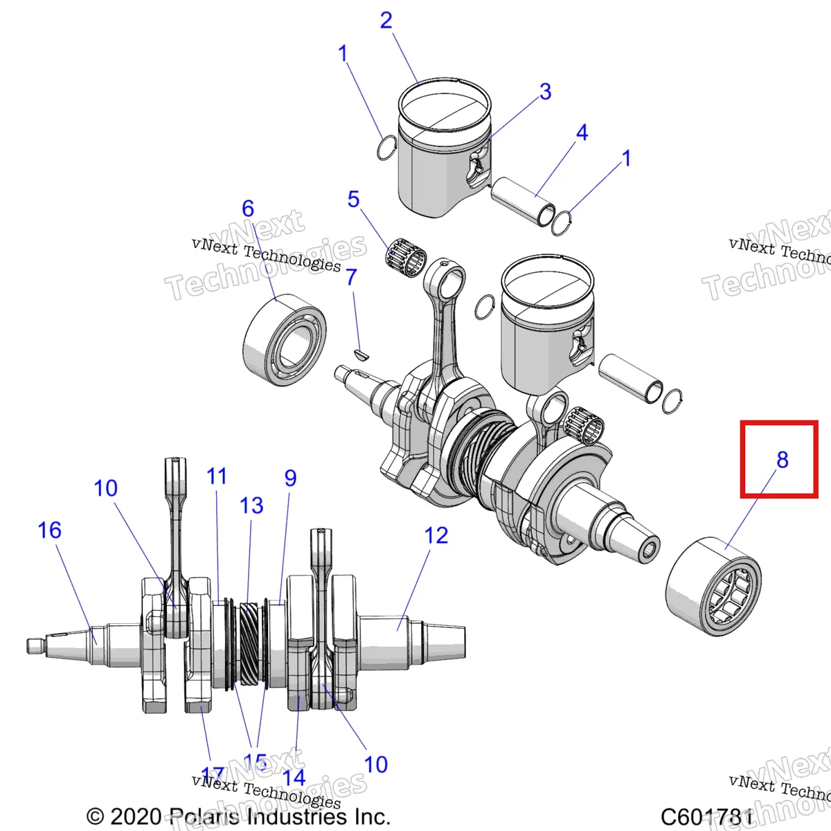 Деталь 3515157 на схеме узла Engine, Piston & Crankshaft