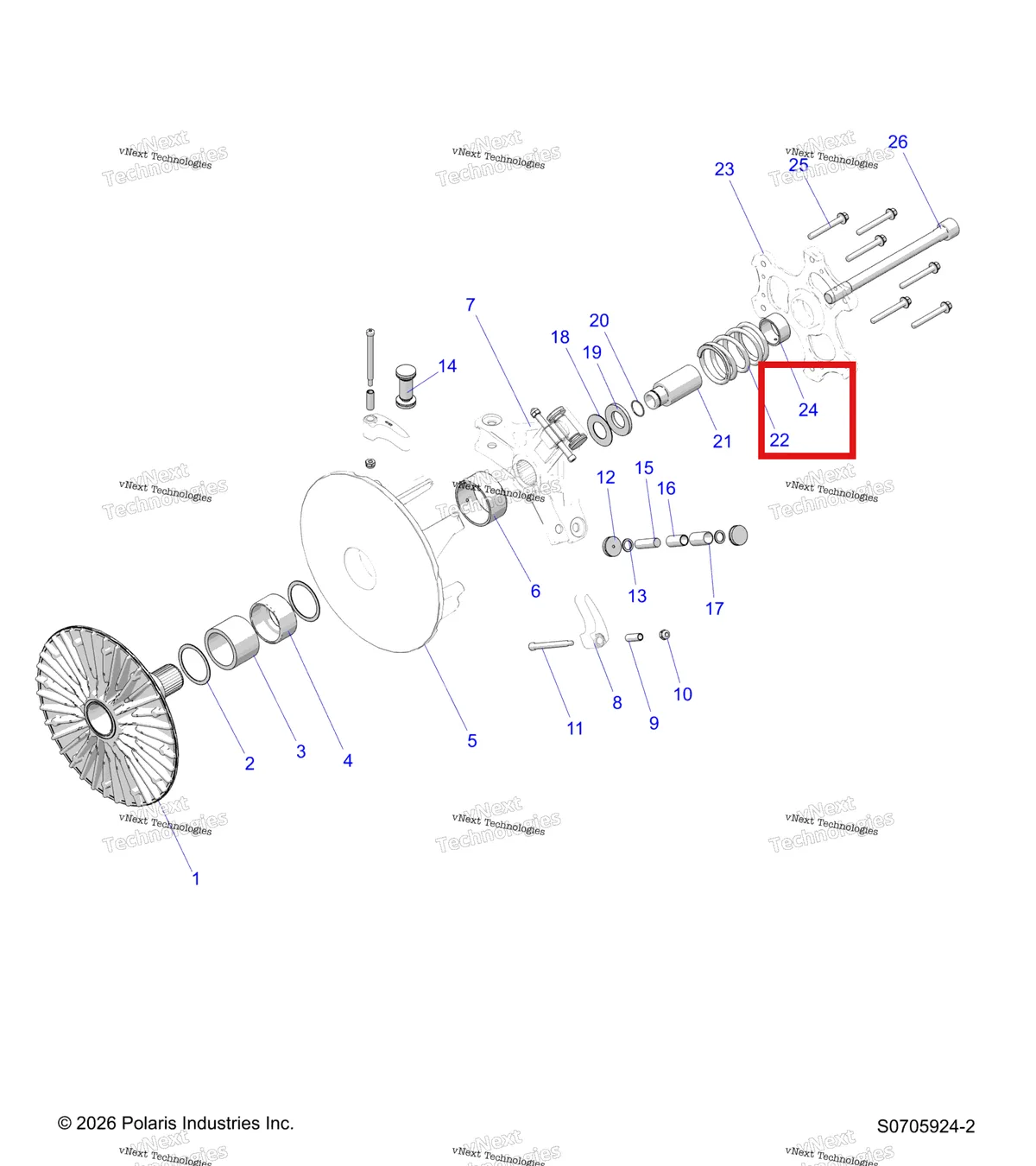 Деталь 3515173 на схеме узла Drive Train, Primary Clutch