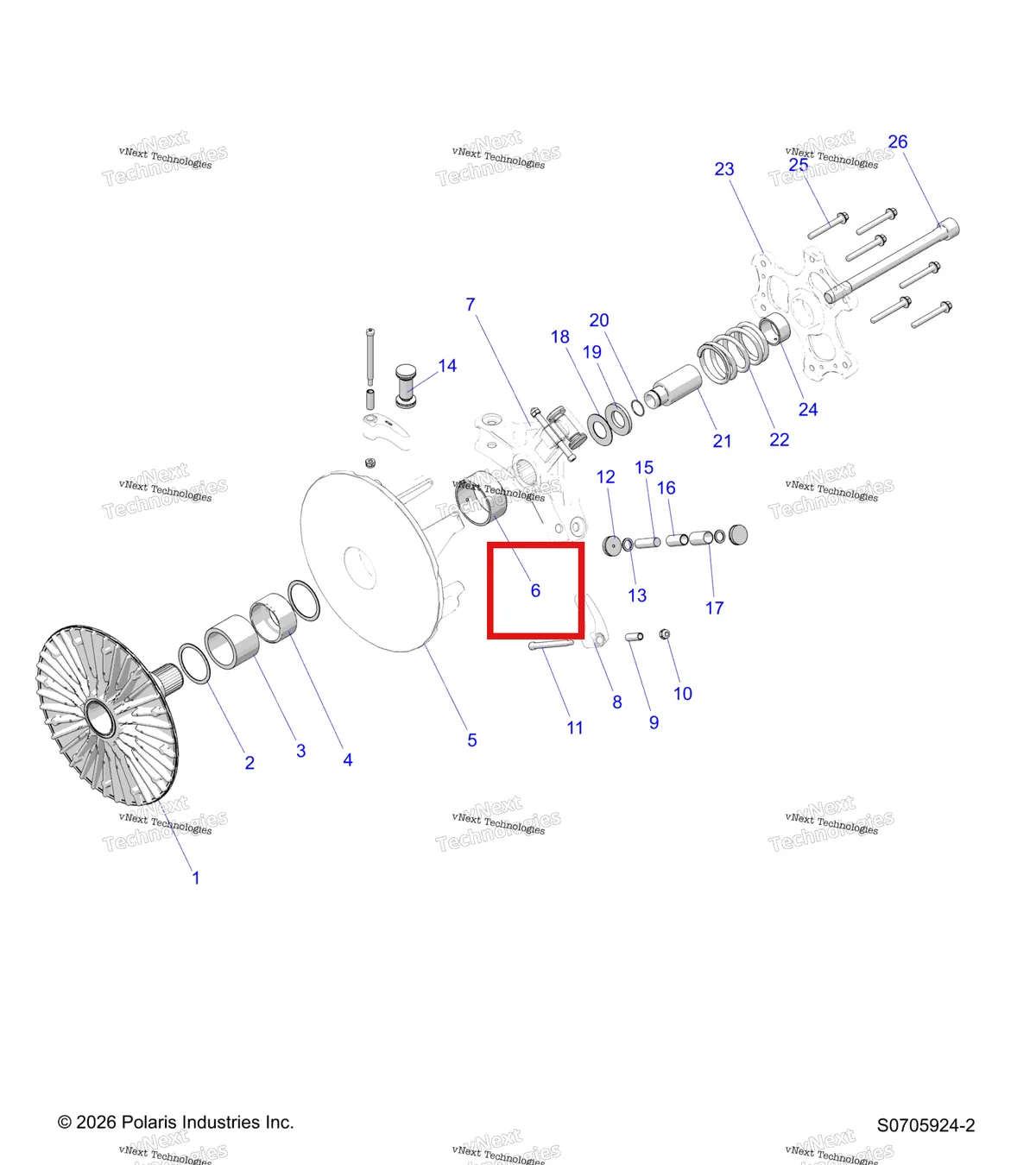 Деталь 3515174 на схеме узла Drive Train, Primary Clutch