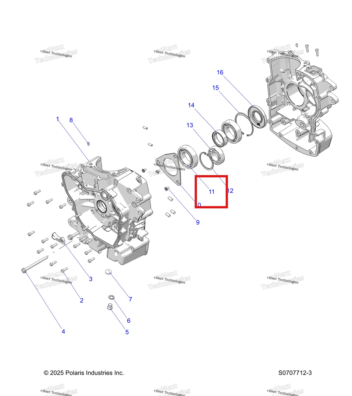Деталь 3515831 на схеме узла Engine, Crankcase