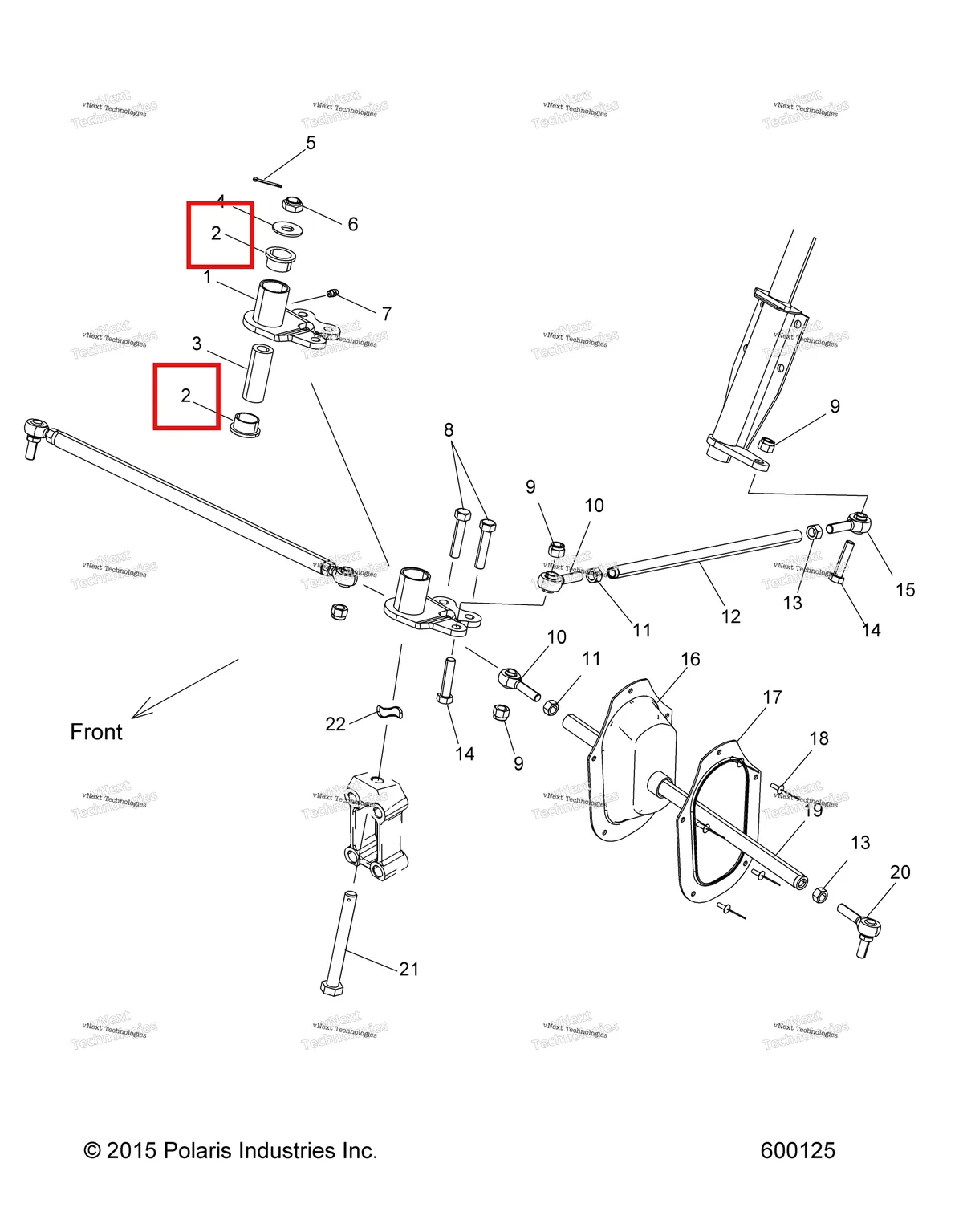 Деталь 3563907 (Втулка Polaris Widetrak LX (2006) (3563907)) на схеме узла Steering, Lower