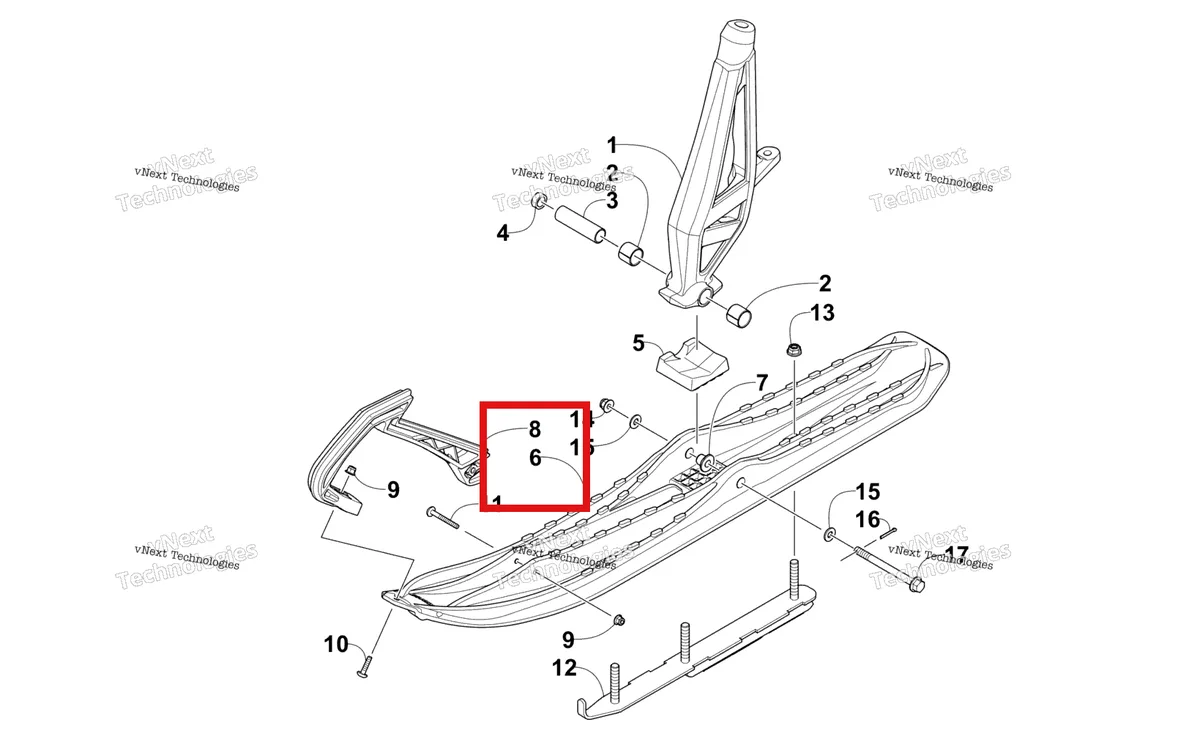 Деталь 3603-236 на схеме узла Ski And Spindle Assembly