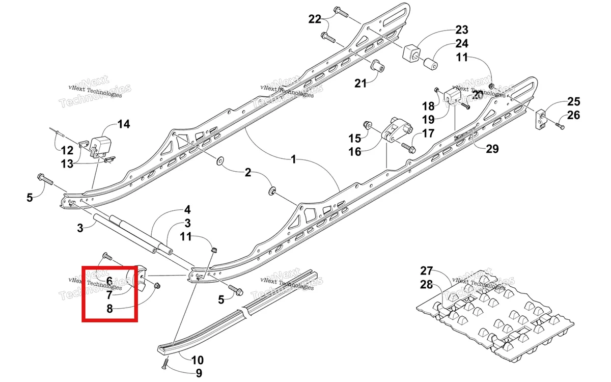 Деталь 3604-003 на схеме узла Slide Rail And Track Assembly