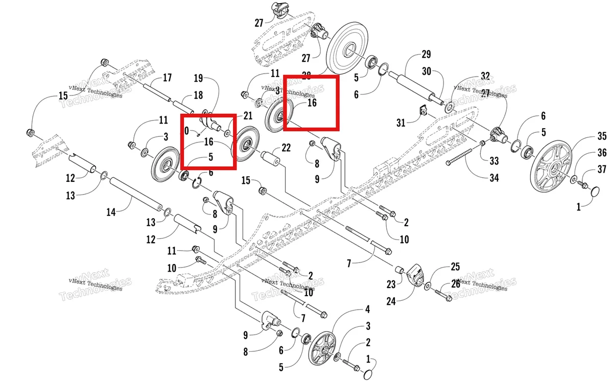 Деталь 3604-039 на схеме узла Idler Wheel Assembly