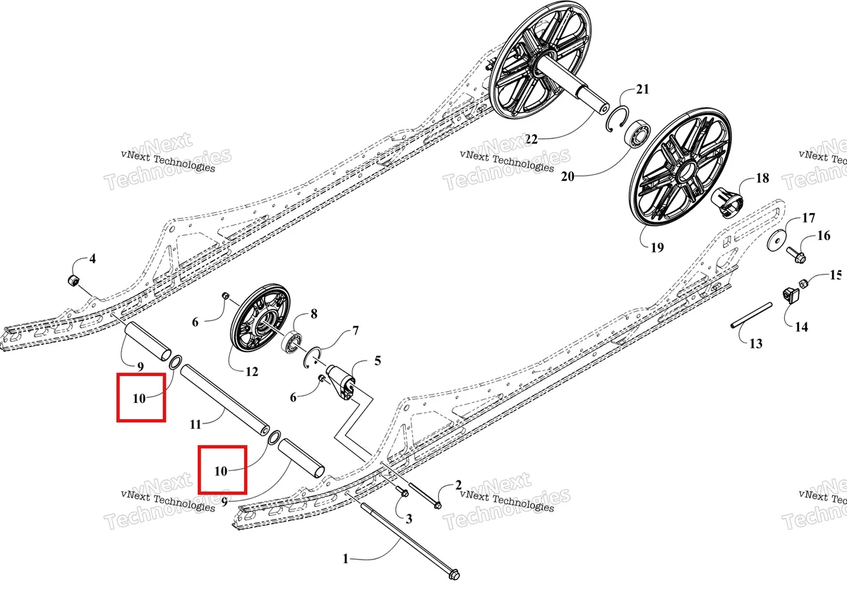 Деталь 3604-386 на схеме узла BLACK (S2026CMJHRUSB) Rear Suspension - Idler Wheel Assembly