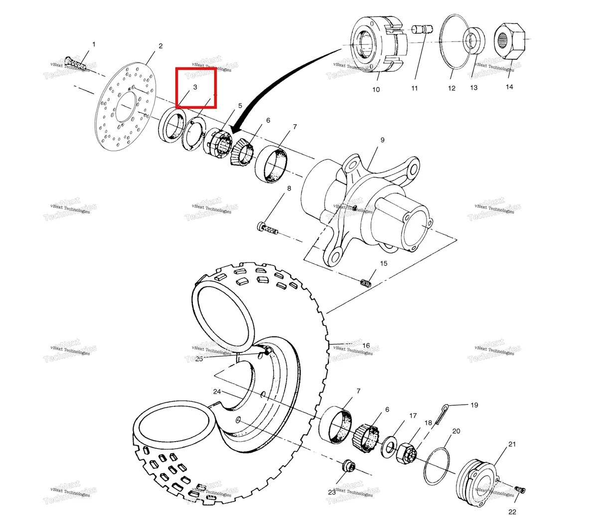 Деталь 3610019 на схеме узла Front Wheel