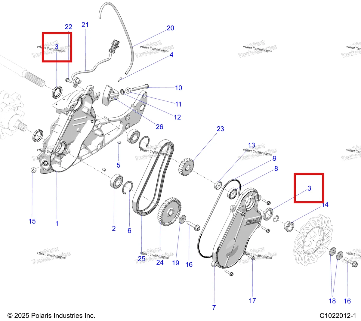 Деталь 3610030 на схеме узла Drive Train, Chaincase