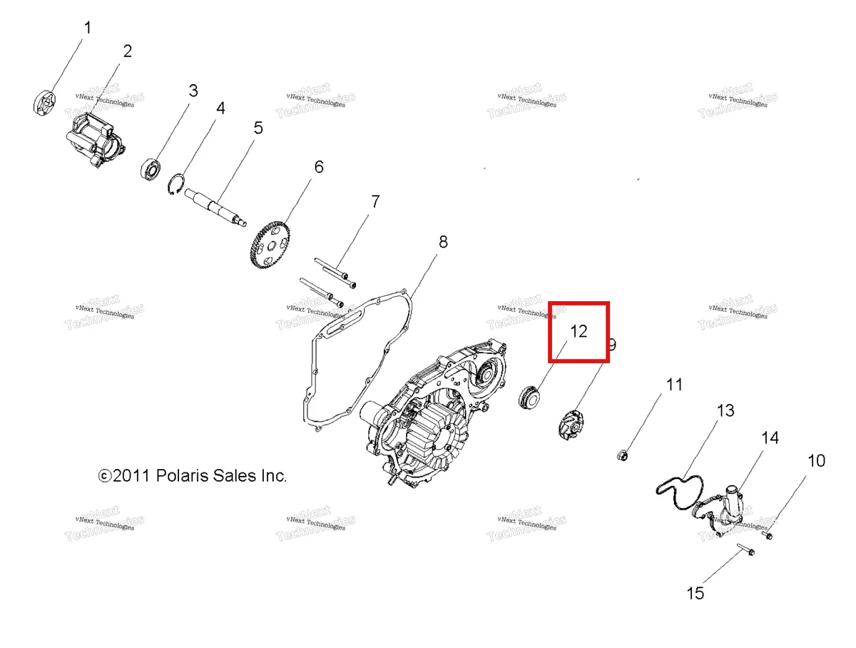 Деталь 3610075 на схеме узла Engine, Oil Pump & Water Pump