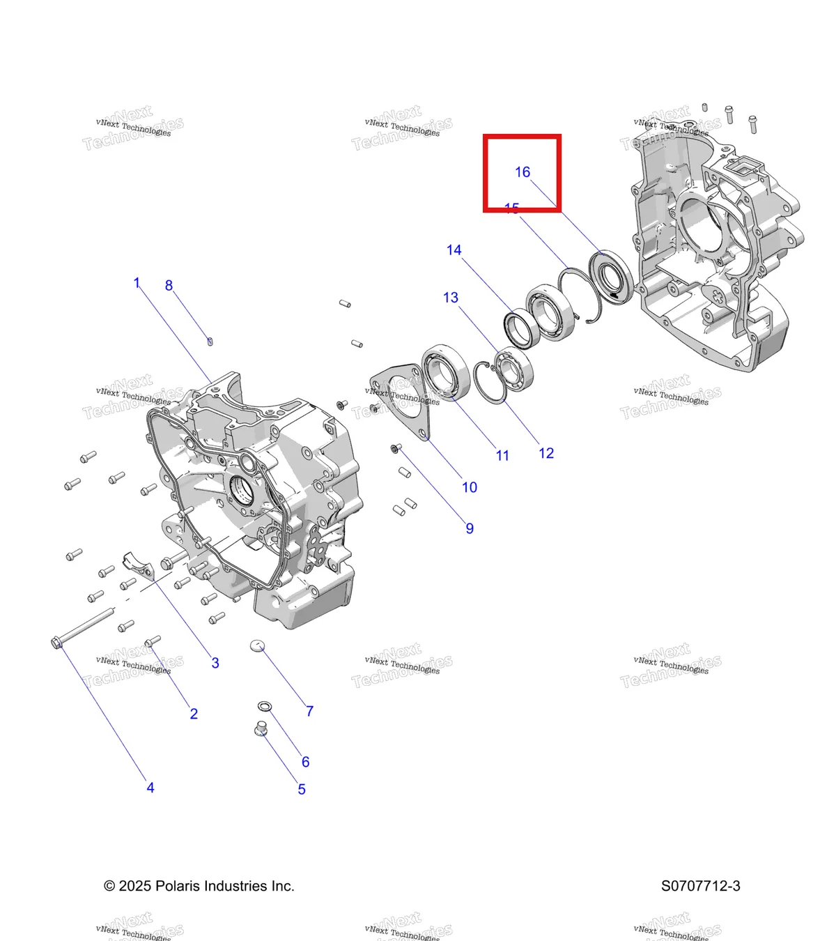 Деталь 3610171 на схеме узла Engine, Crankcase