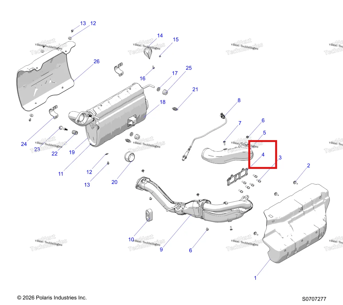 Деталь 3610184 на схеме узла Engine, Exhaust System