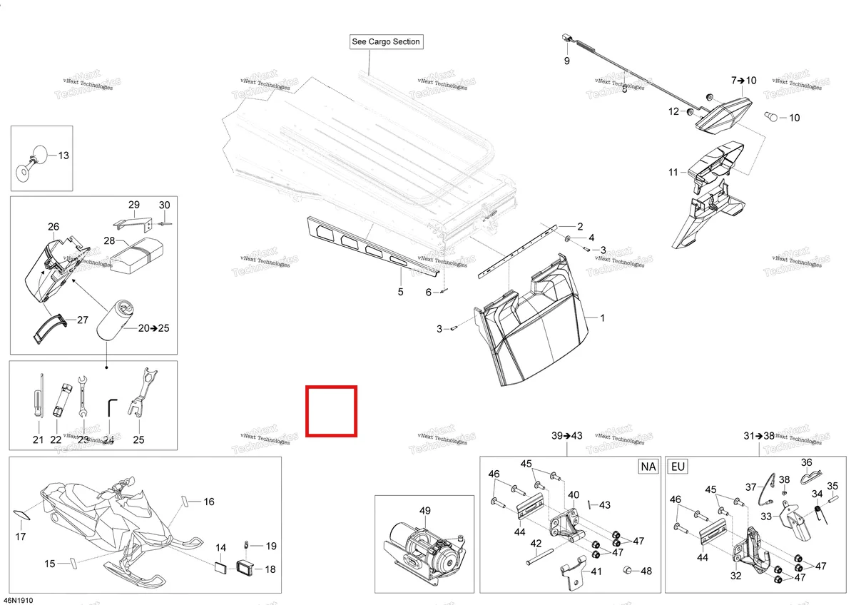 Деталь 36108 (Заклёпка Ski-Doo Expedition LE 1200 4-TEC (2015) (36108)) на схеме узла 2019 Ski-Doo EXPEDITION LE-SE 1200 4-TEC Utilities - 1200 4-Tec - Europe