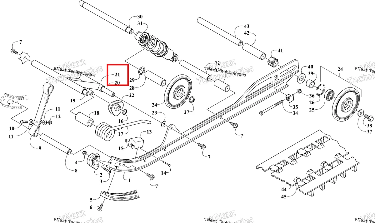 Деталь 3704-655 на схеме узла 2026 Ski-Doo MXZ 200 Rear Suspension