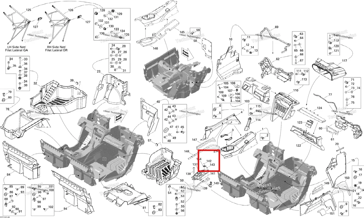 Деталь 390400700 на схеме узла 2011 Can-Am Commander 1000 Cab Interior