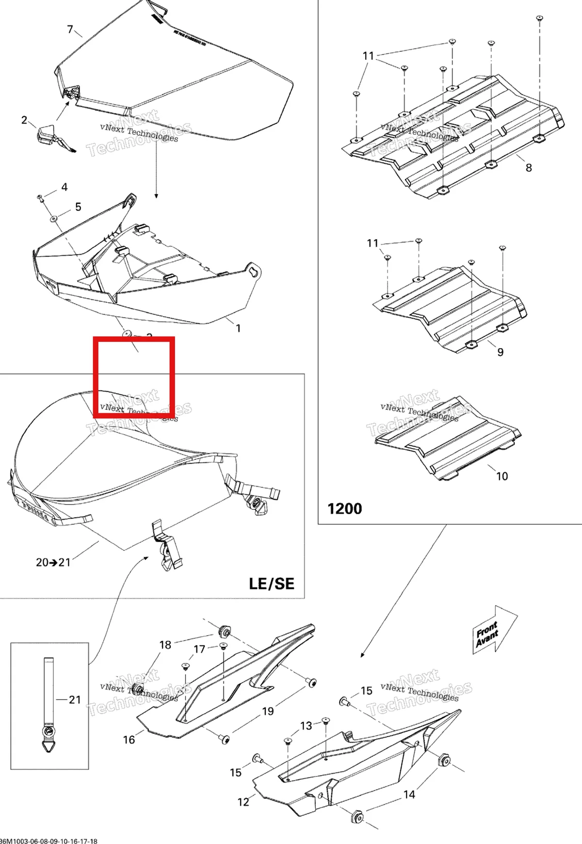 Деталь 390401600 на схеме узла 2010 Ski-Doo GSX LE 1200 Luggage Rack 1200 Le