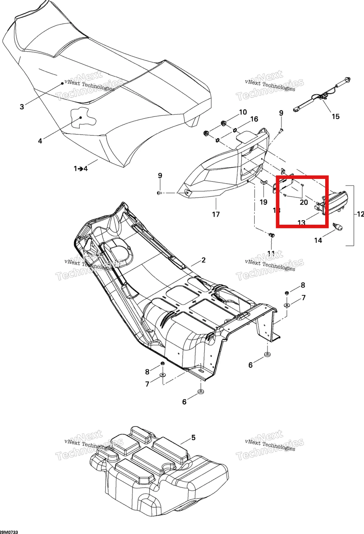 Деталь 390403000 на схеме узла 2007 Ski-Doo MX Z 440X Racing Seat