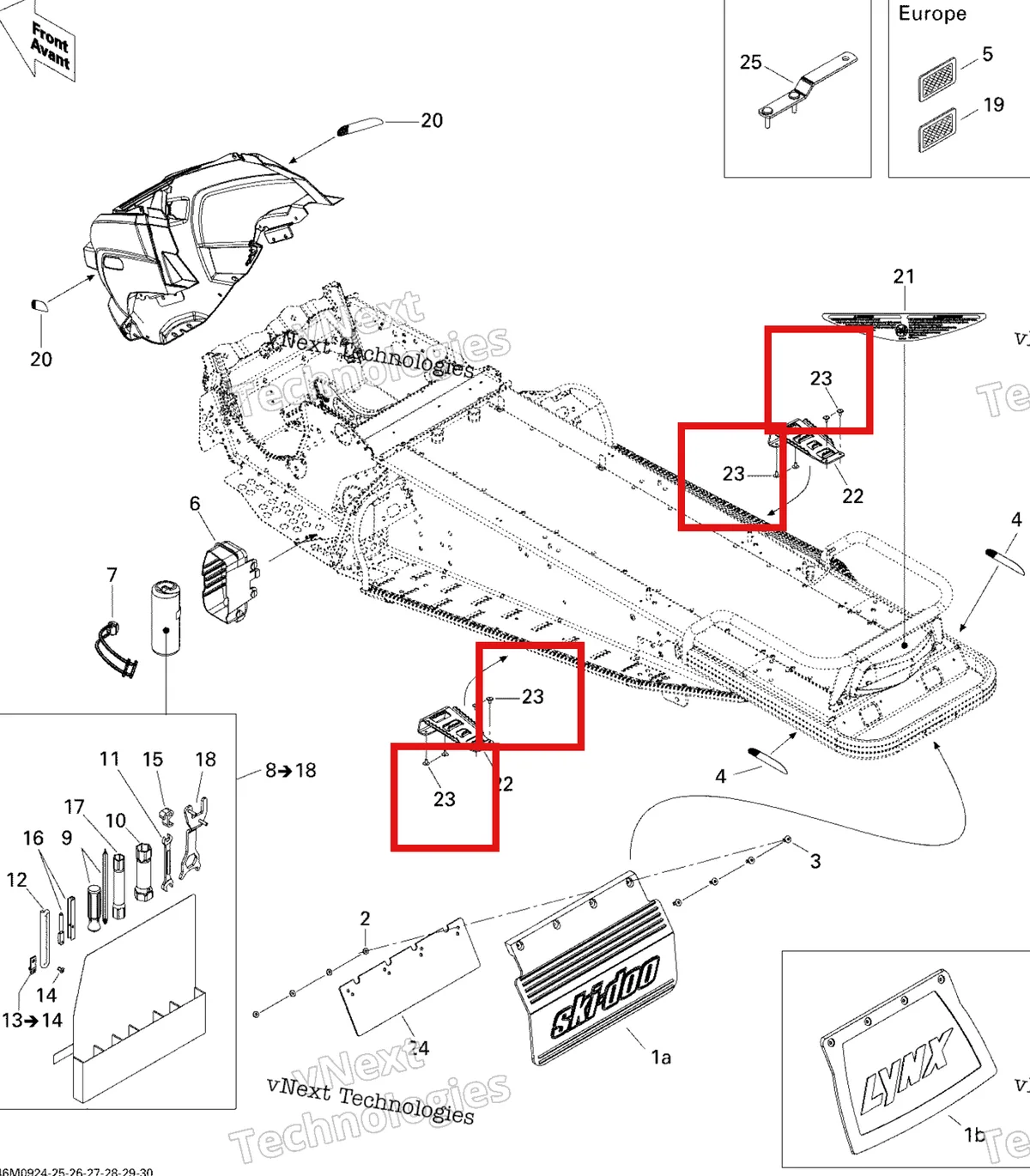 Деталь 390409600 (Вытяжная заклёпка 3/16 Can-Am Outlander 400 XT (2008) (390409600)) на схеме узла 2009 Ski-Doo Legend Touring Utilities