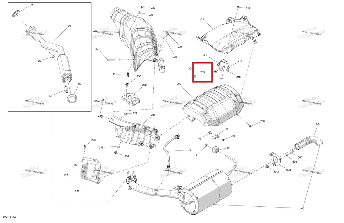 Деталь 390910000 (заклёпка) на схеме узла 2024 Can-Am Outlander Max 700 4X4 - 1WRB - DPS Package - Legion Red Engine - Exhaust