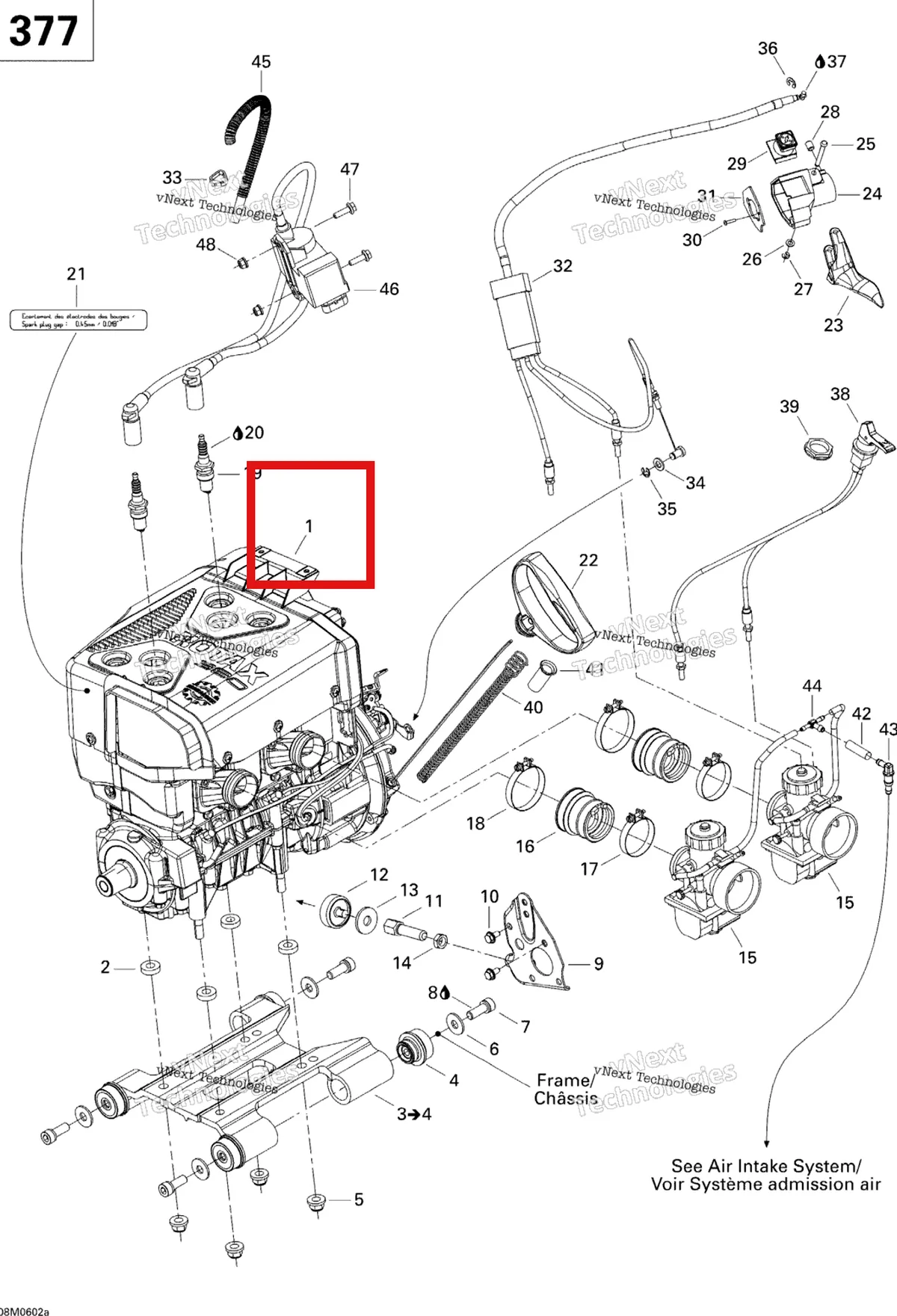 Деталь 400308914 на схеме узла 2006 Ski-Doo GSX 380F Engine And Engine Support Gsx 380F
