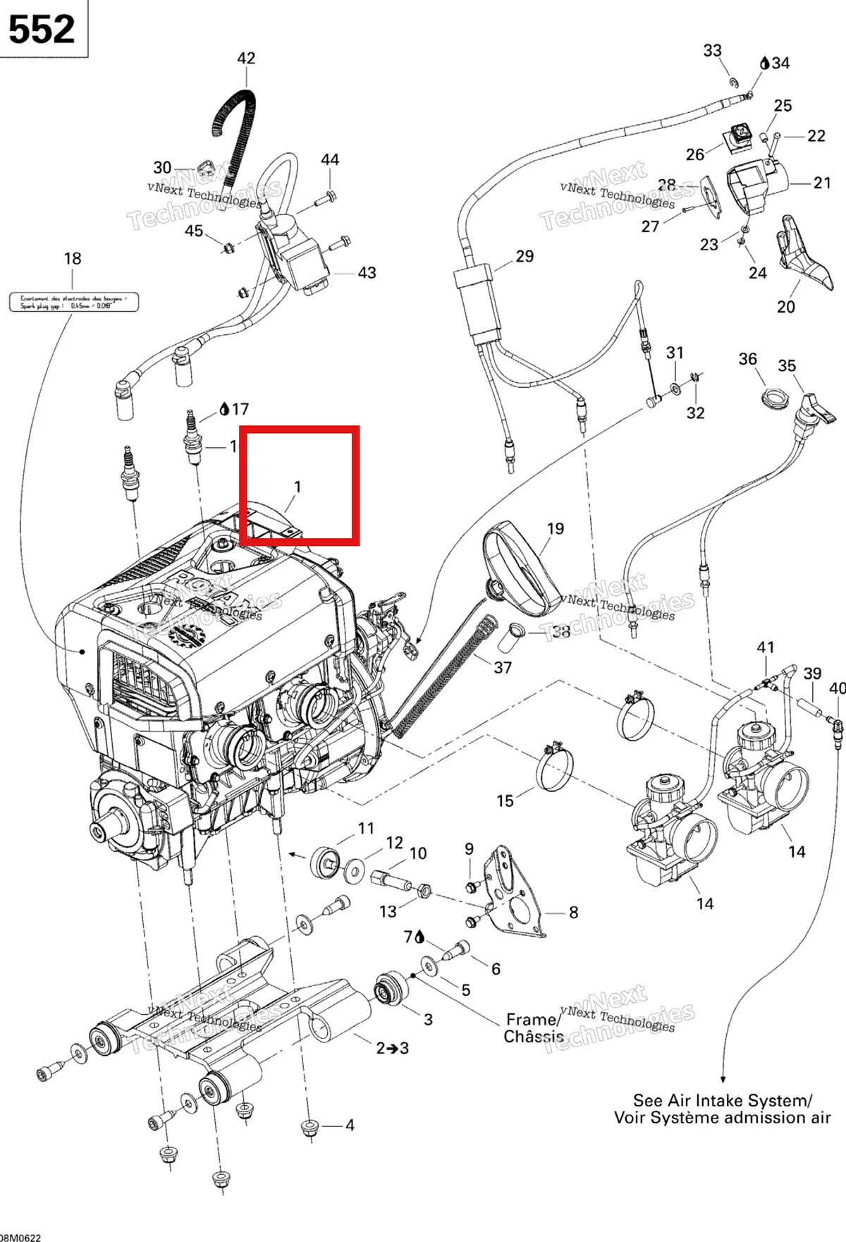 Деталь 400509763 на схеме узла 2006 Ski-Doo Expedition 550F Engine And Engine Support