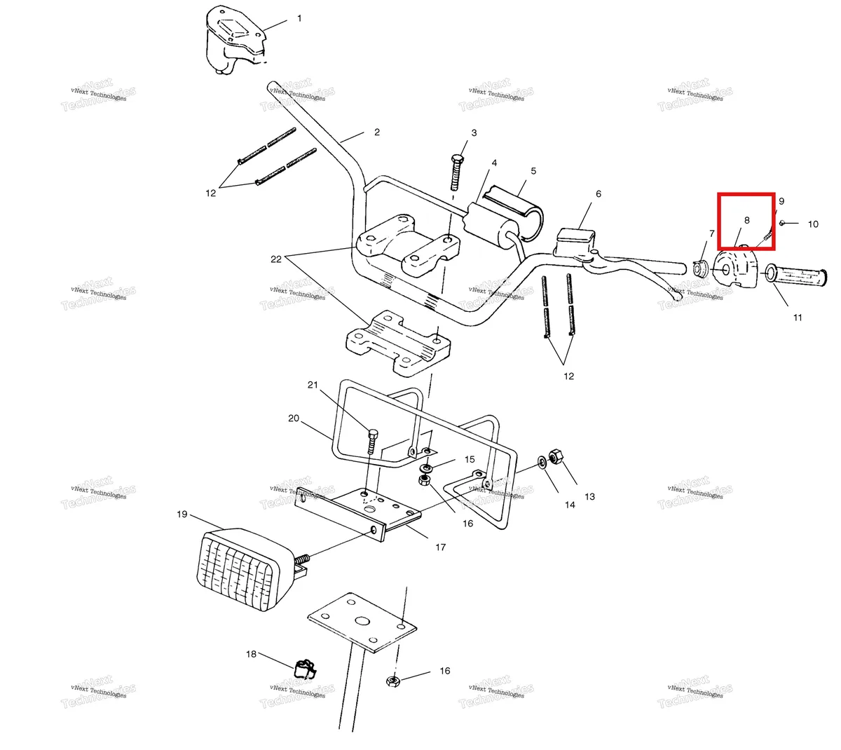 Деталь 4010423 на схеме узла Handlebar/Headlight