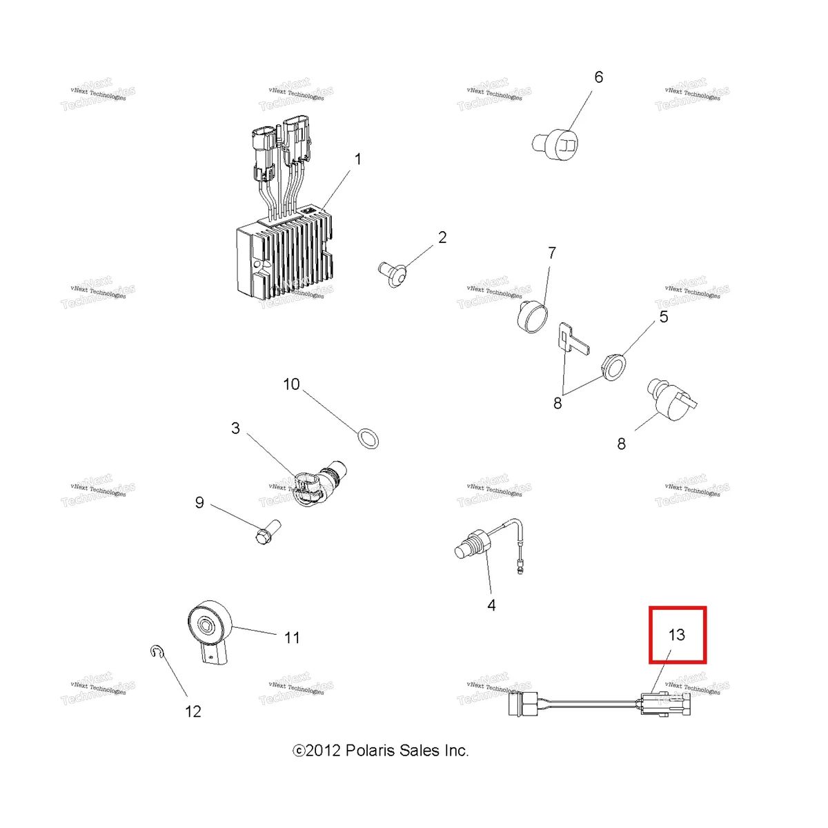 Деталь 4010808 на схеме узла Electrical, Switches, Sensors & Ecm