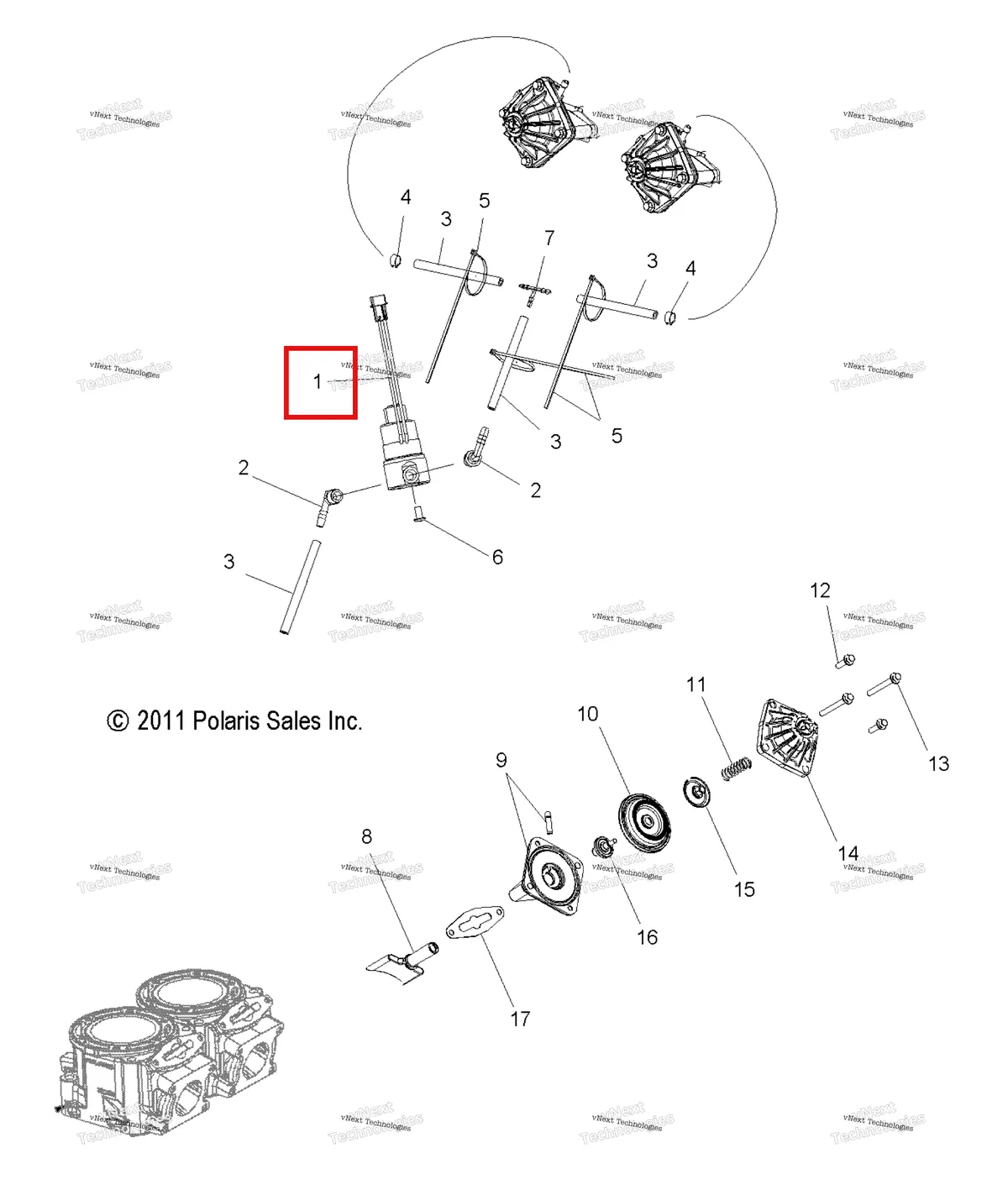 Деталь 4011244 на схеме узла Engine, Exhaust Valves & Solenoid