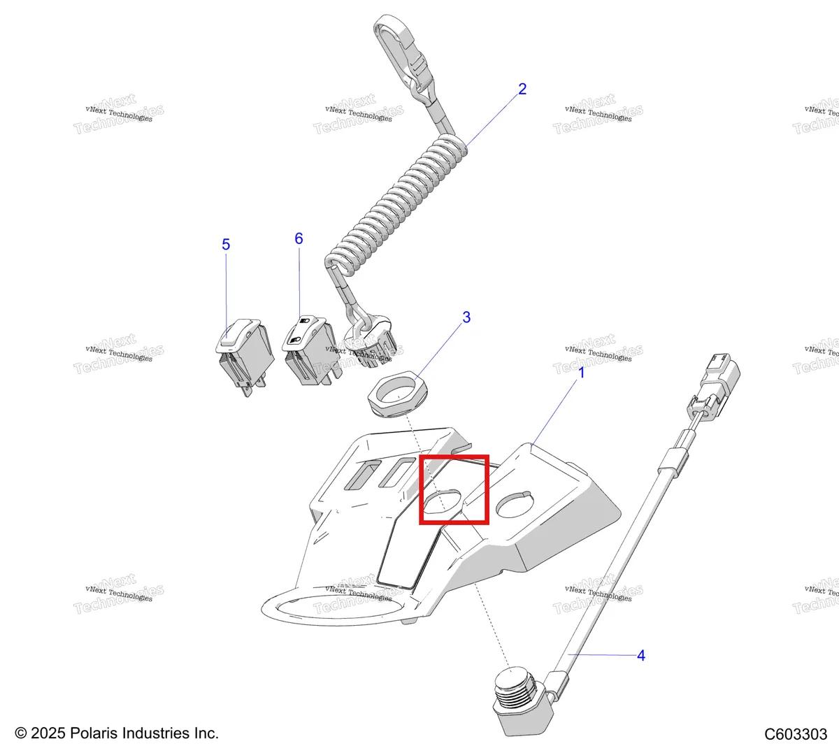 Деталь 4011319 на схеме узла Electrical, Console Switch S27tfb6r