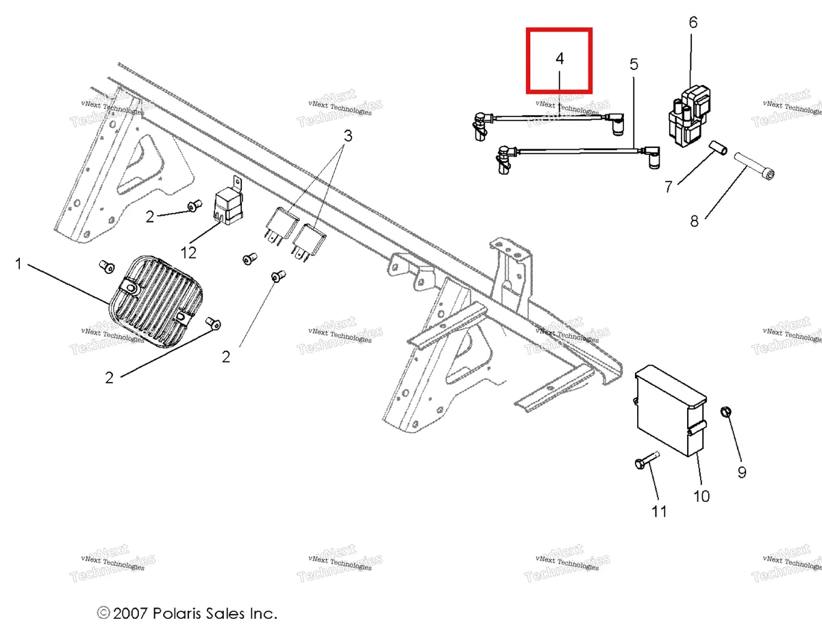 Деталь 4011364 на схеме узла Electrical, Switches, Sensors & Ecu
