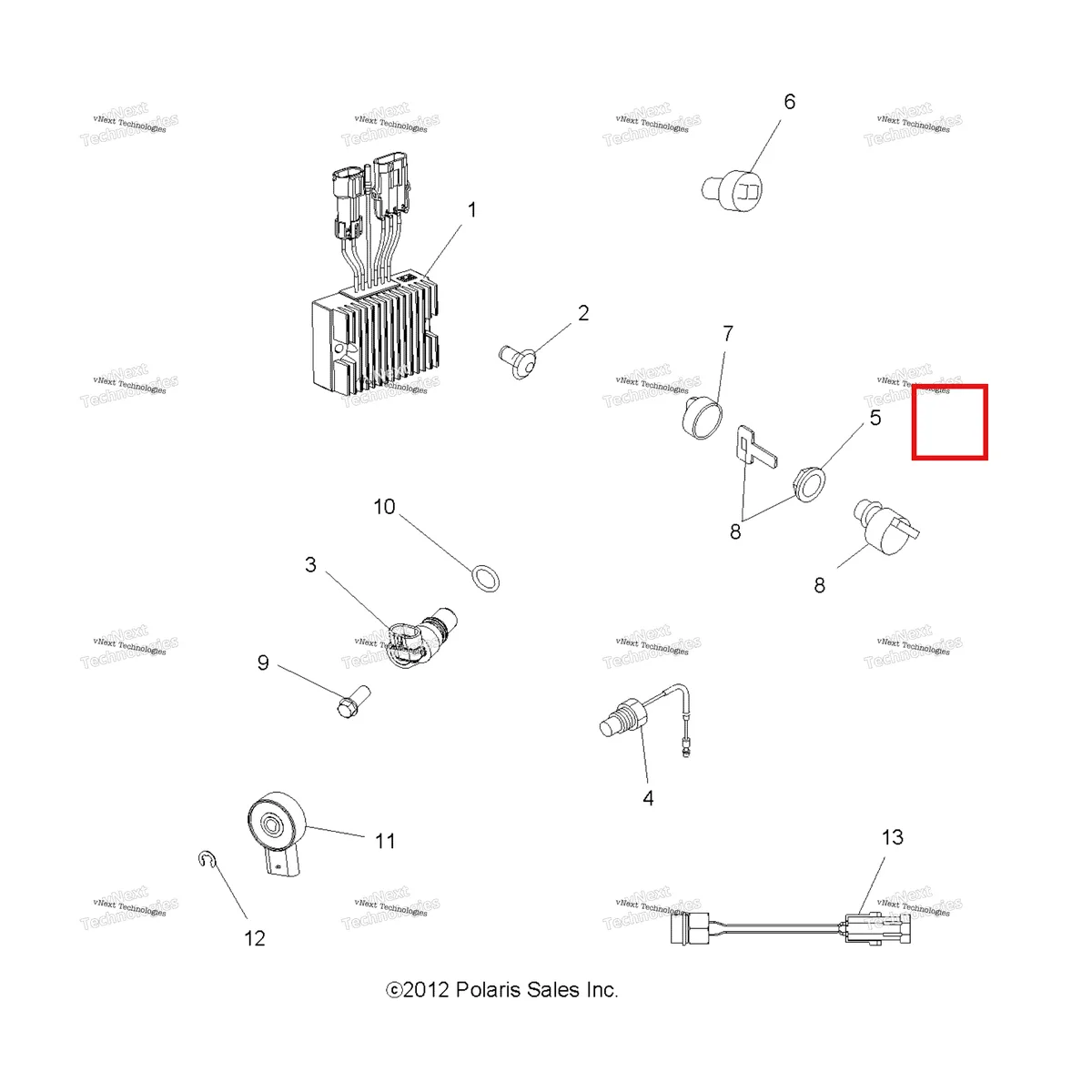 Деталь 4012192 на схеме узла Electrical, Switches, Sensors & Ecm