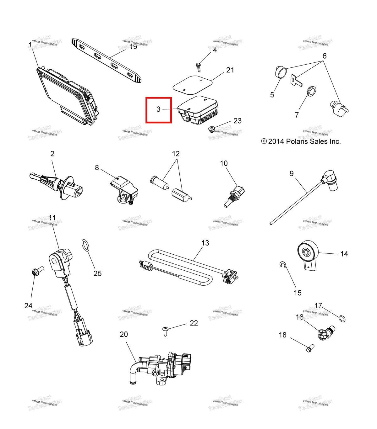 Деталь 4012678 на схеме узла Electrical, Switches, Sensors, Ecu & Control Modules