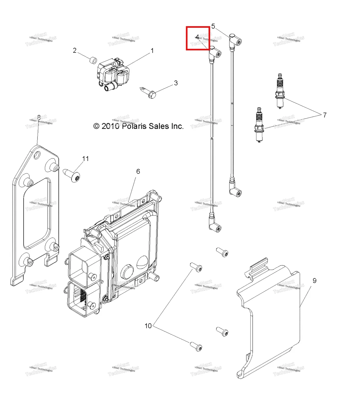 Деталь 4012990 на схеме узла Electrical, Ignition