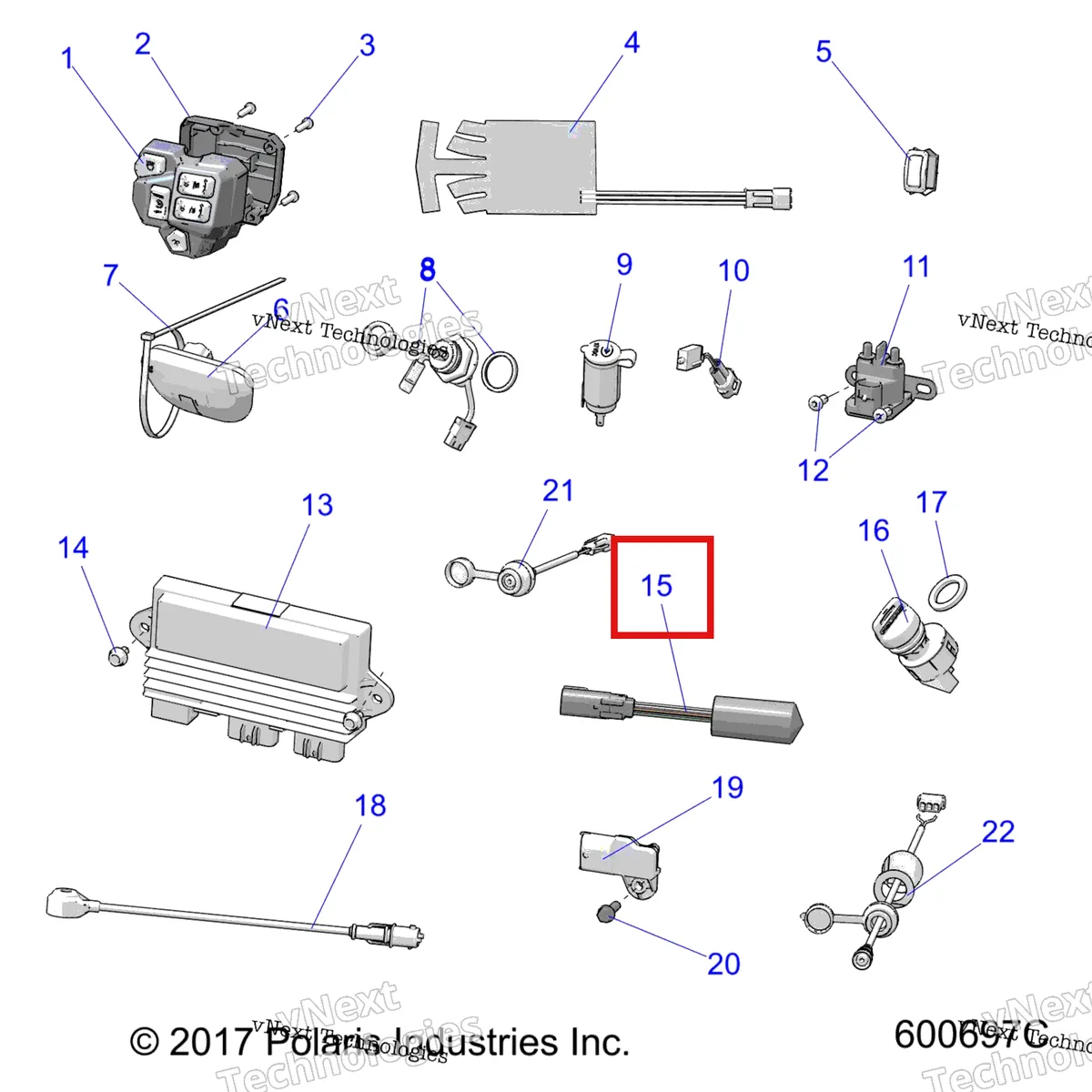 Деталь 4014356 (PWM TO ANALOG CONVERTER Polaris 800 AXYS Pro RMK LE 155 (2017) (4014356)) на схеме узла Electrical, Switches, Sensors & Components