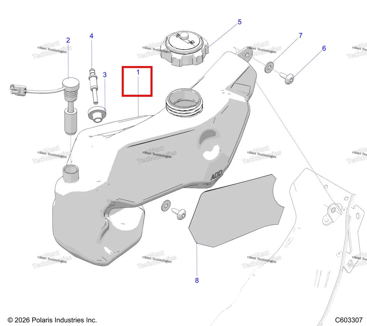 Деталь 4017565 на схеме узла Engine, Oil Bottle Asm