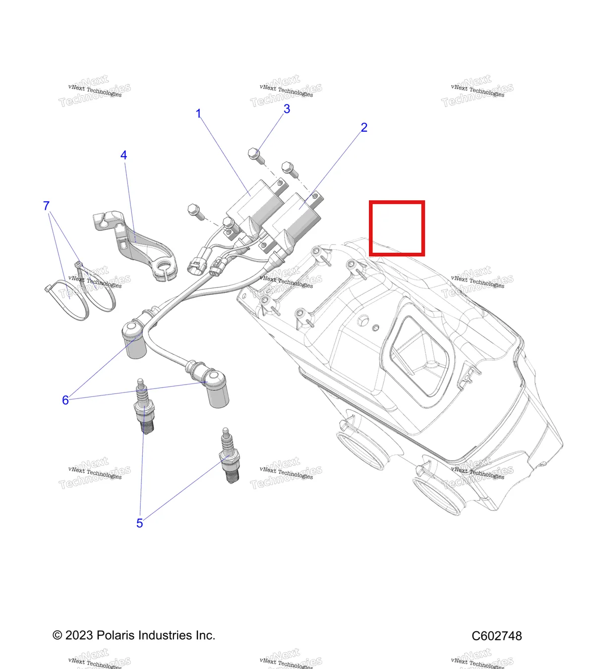 Деталь 4017655 на схеме узла Electrical, Ignition Coil/Spark Plugs