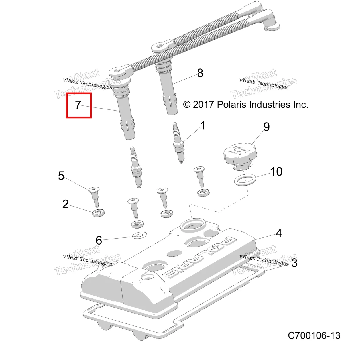 Деталь 4017694 на схеме узла Engine, Valve Cover