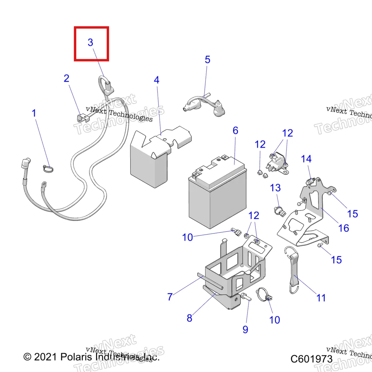 Деталь 4018198 на схеме узла Electrical, E.S. Battery/Box & Cables E.S. Option
