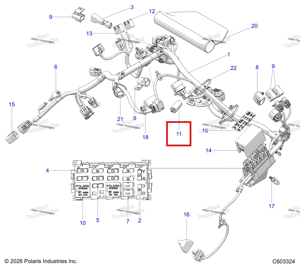Деталь 4018398 на схеме узла Electrical, Wire Harness, Main S27tfa9b