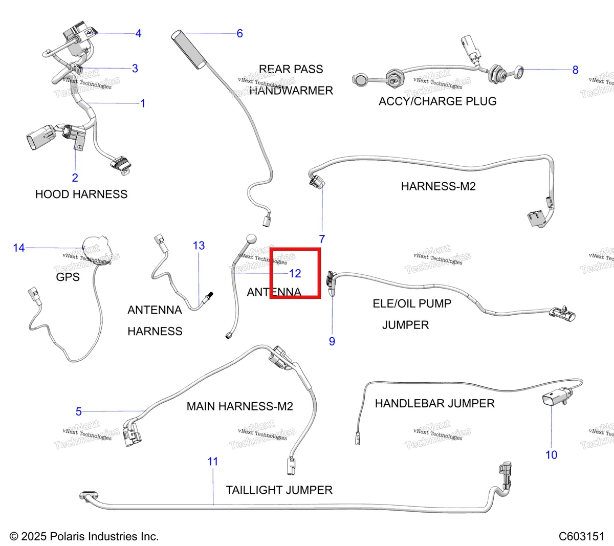 Деталь 4019211 на схеме узла Electrical, Harness, Hood, Jumpers, Gps, Misc. S27ajn8rs