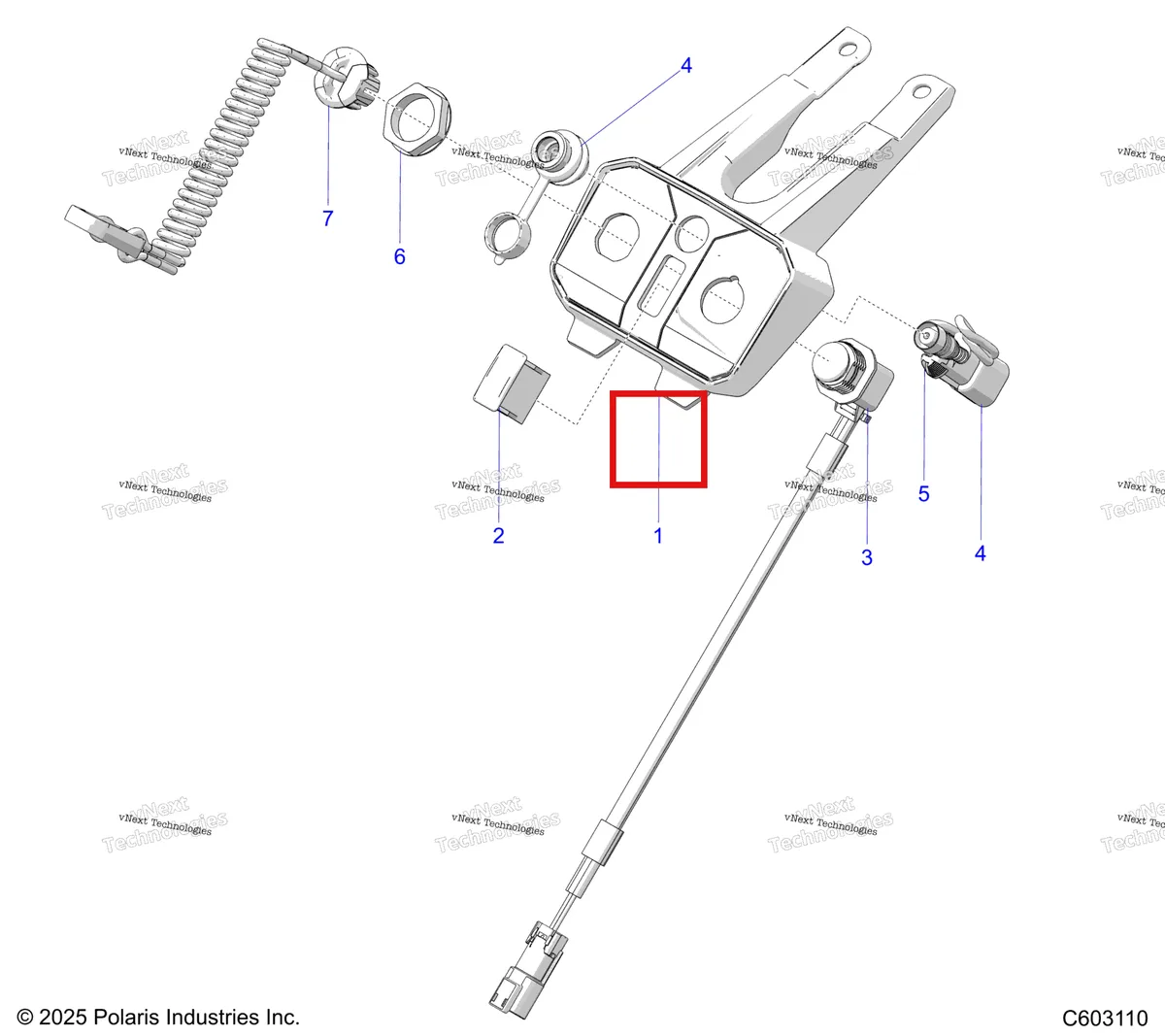 Деталь 4019319 на схеме узла Electrical, Console Switch