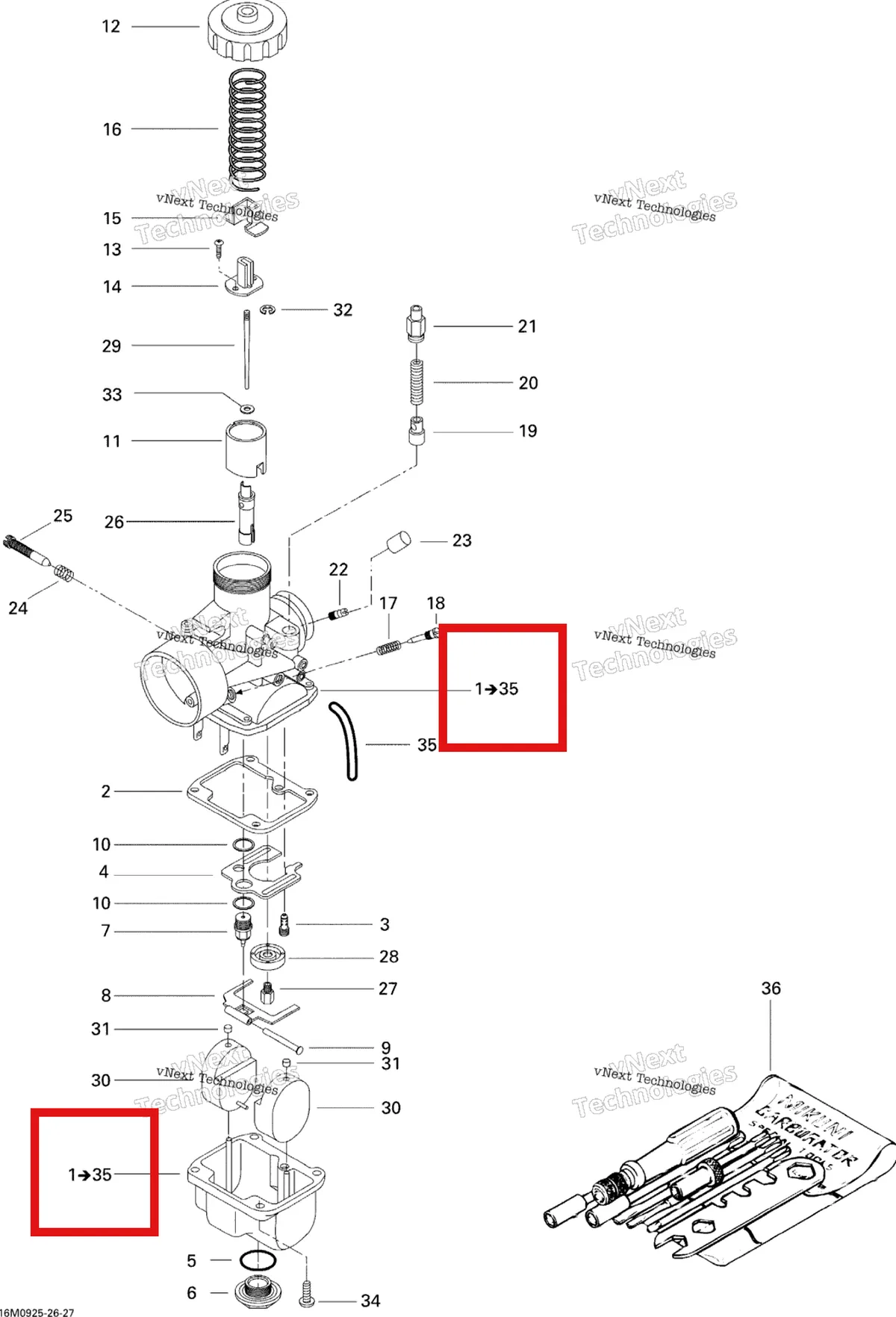 Деталь 403138786 (Карбюратор Vm30-214) на схеме узла 2009 Ski-Doo Skandic Tundra LT 550F Carburetor